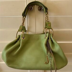 Juicy Couture vintage green leather satchel bag